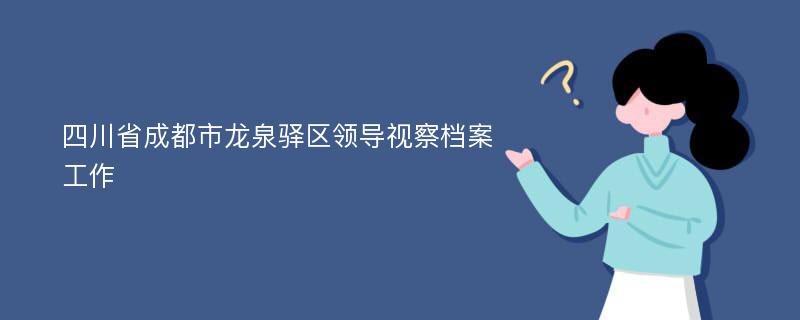 四川省成都市龙泉驿区领导视察档案工作