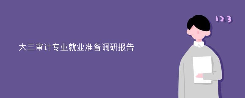 大三审计专业就业准备调研报告