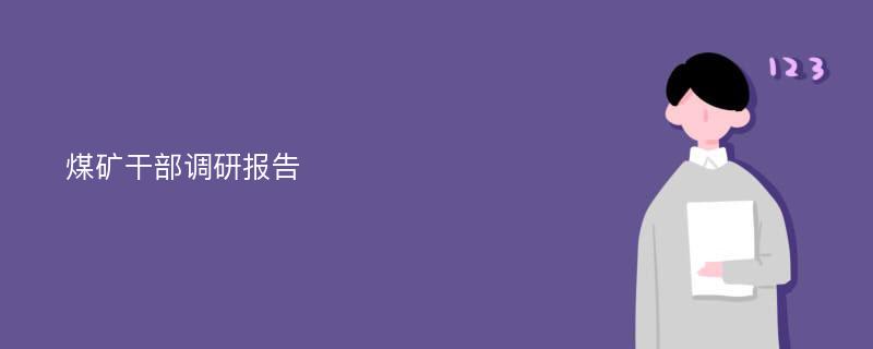 煤矿干部调研报告