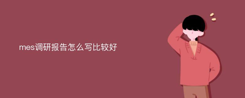 mes调研报告怎么写比较好