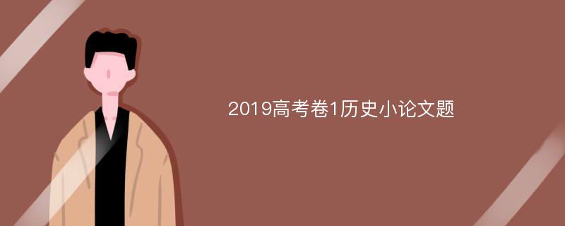 2019高考卷1历史小论文题