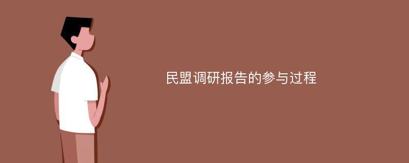 民盟调研报告的参与过程