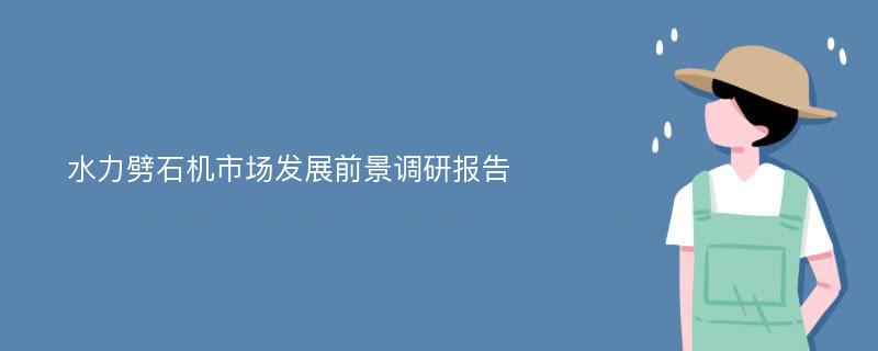 水力劈石机市场发展前景调研报告