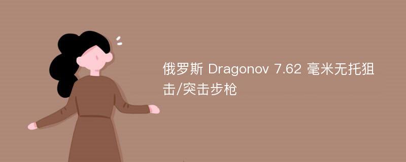 俄罗斯 Dragonov 7.62 毫米无托狙击/突击步枪