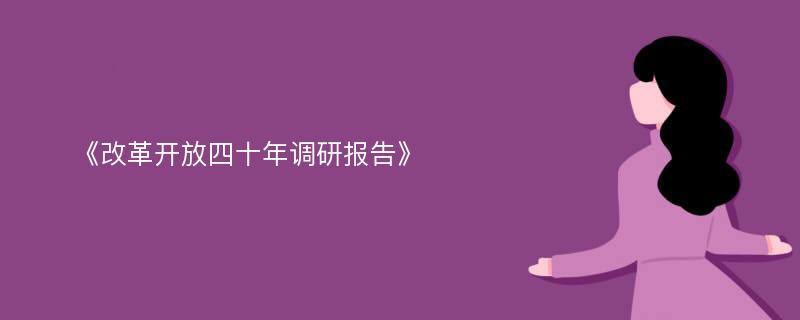 《改革开放四十年调研报告》