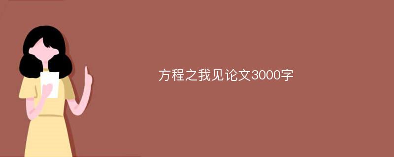 方程之我见论文3000字