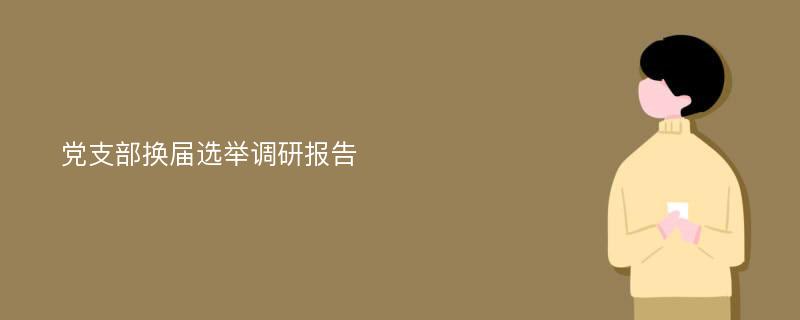 党支部换届选举调研报告