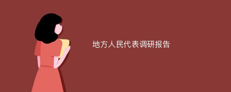 地方人民代表调研报告