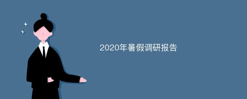 2020年暑假调研报告